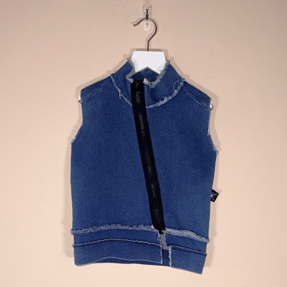 Nununu Kids Blue Vest with Unique Zipper Detail Cotton -